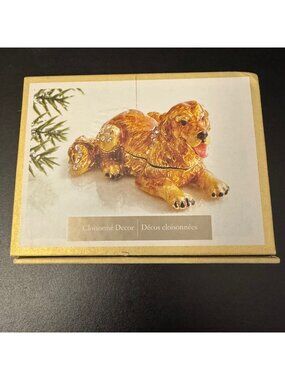 Cloisonné Golden Retriever Trinket Box With Rhinestones By Pier 1 Imports